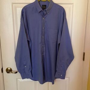 Jos. A Banks Mens Button-Up Dress Shirt, Blue, Size L